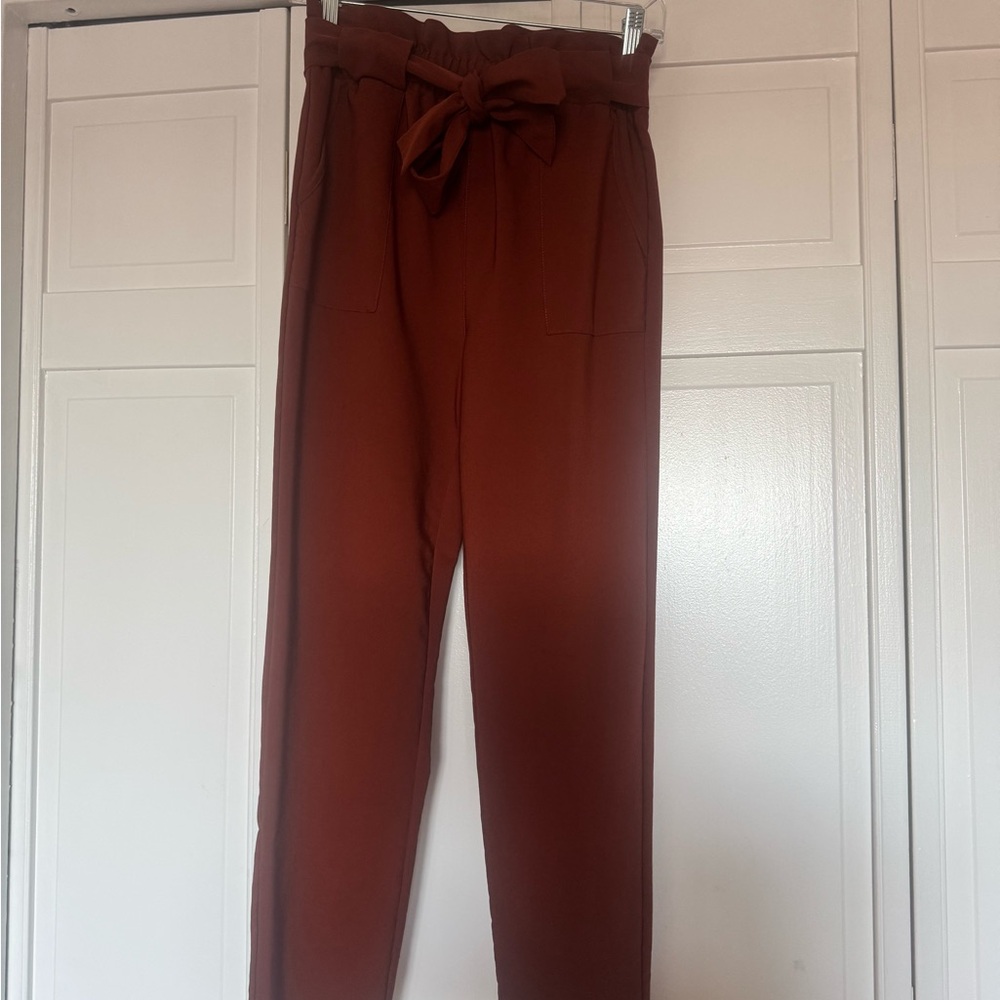 Grace Karin Women's Cropped Paper Bag Waist Pants with Pockets